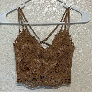 XS Golden Lace Crop Top